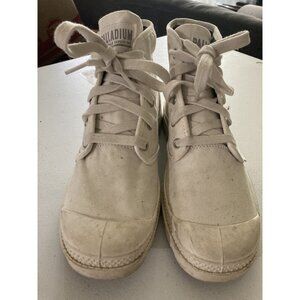 Palladium Womens size 8 White Canvas High-Top Sneakers